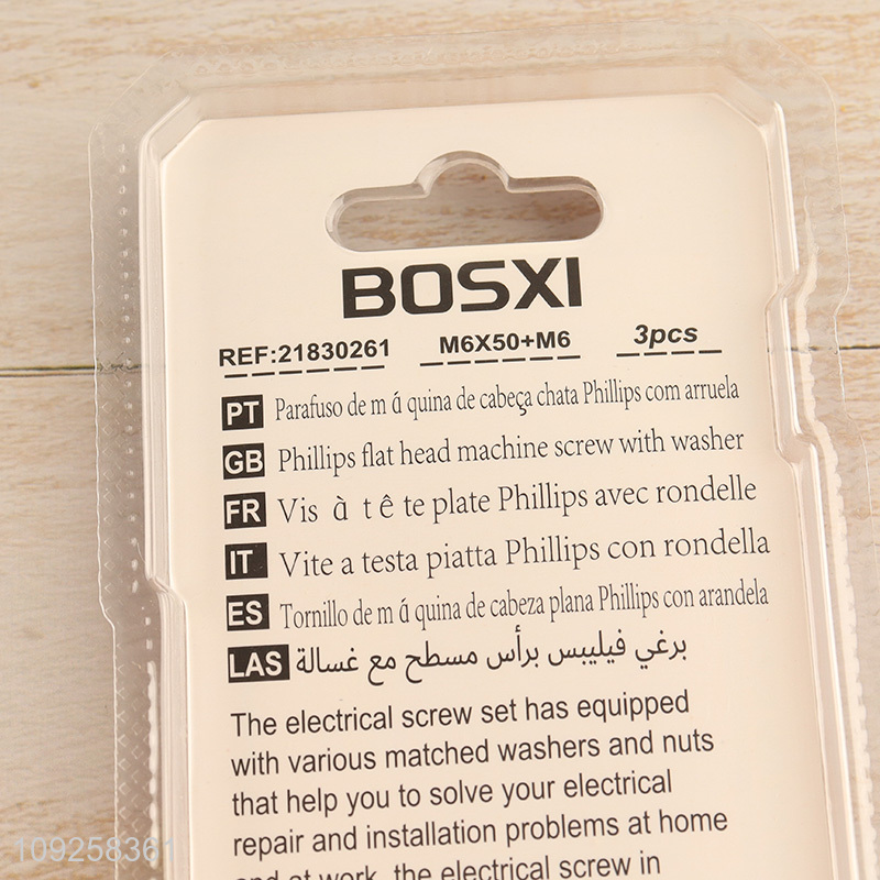 Hot Selling 3 Pieces M6 Iron Screws and Nuts Set Hardware Assortment Kit