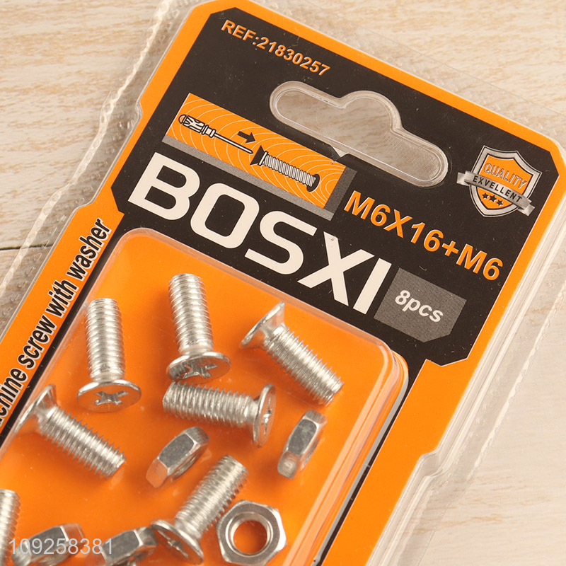 China Wholesale 8 Pieces M6 Iron Screws and Nuts Set Hardware Assortment Kit