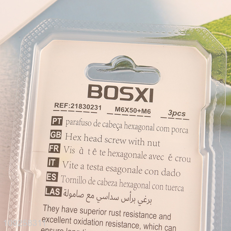 Factory Price 3 Pieces M6 Iron Screws and Nuts Set Hardware Assortment Kit