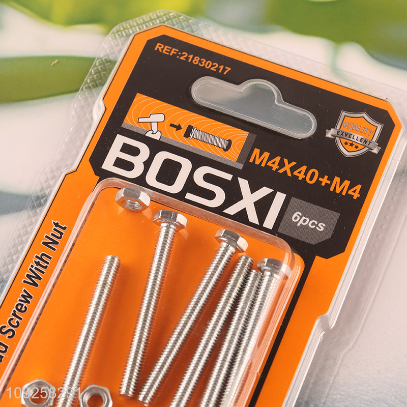 China Wholesale 6 Pieces M4 Iron Screws and Nuts Set Hardware Assortment Kit