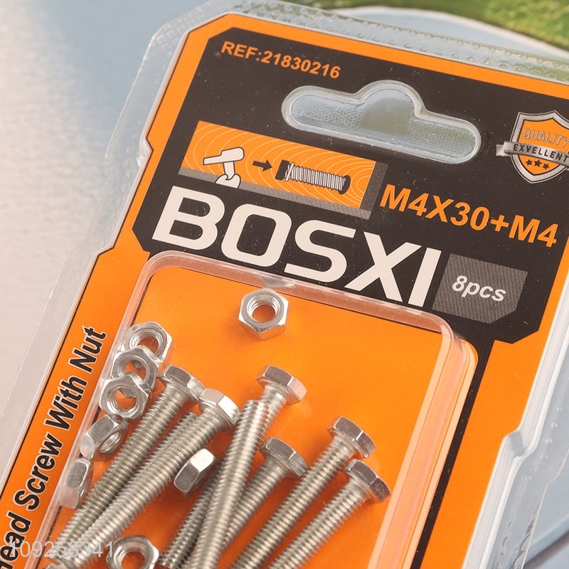 New Arrival 8 Pieces M4 Iron Screws and Nuts Set Hardware Assortment Kit