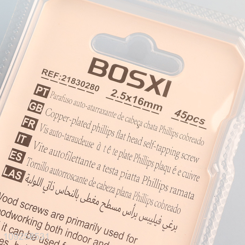 Good Quality 45 Pieces Self Tapping Screw Set Iron Self Tapping Screws Set