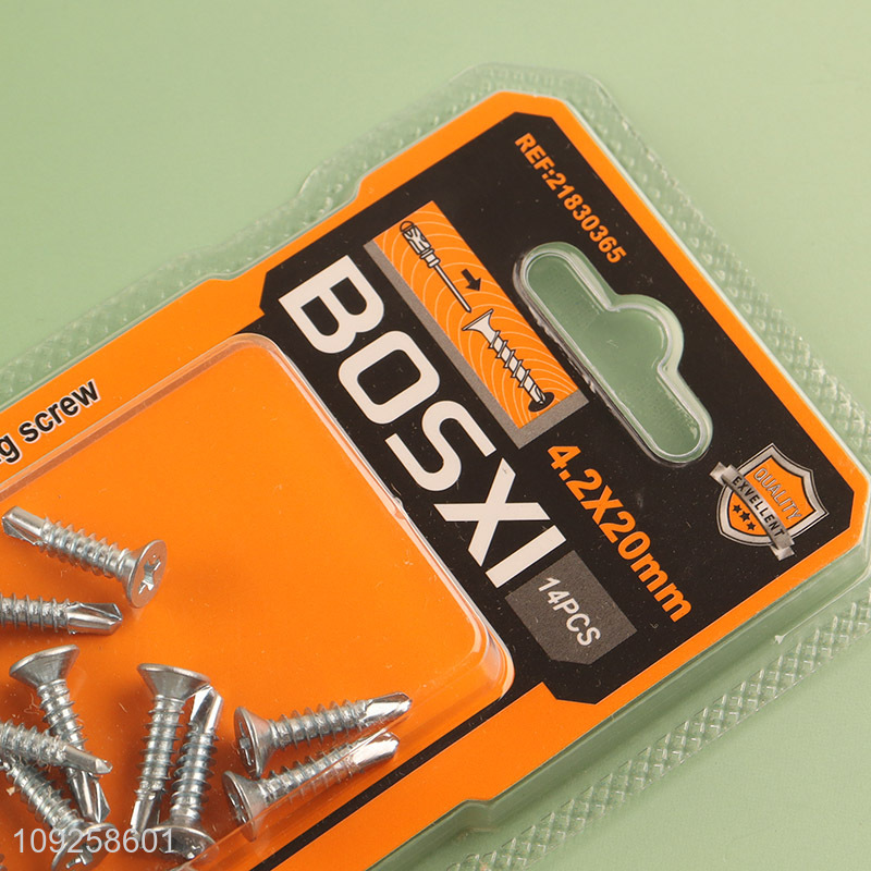 Factory Supply 14 Pieces Self Drilling Screws Set Iron Self Tapping Screws Set