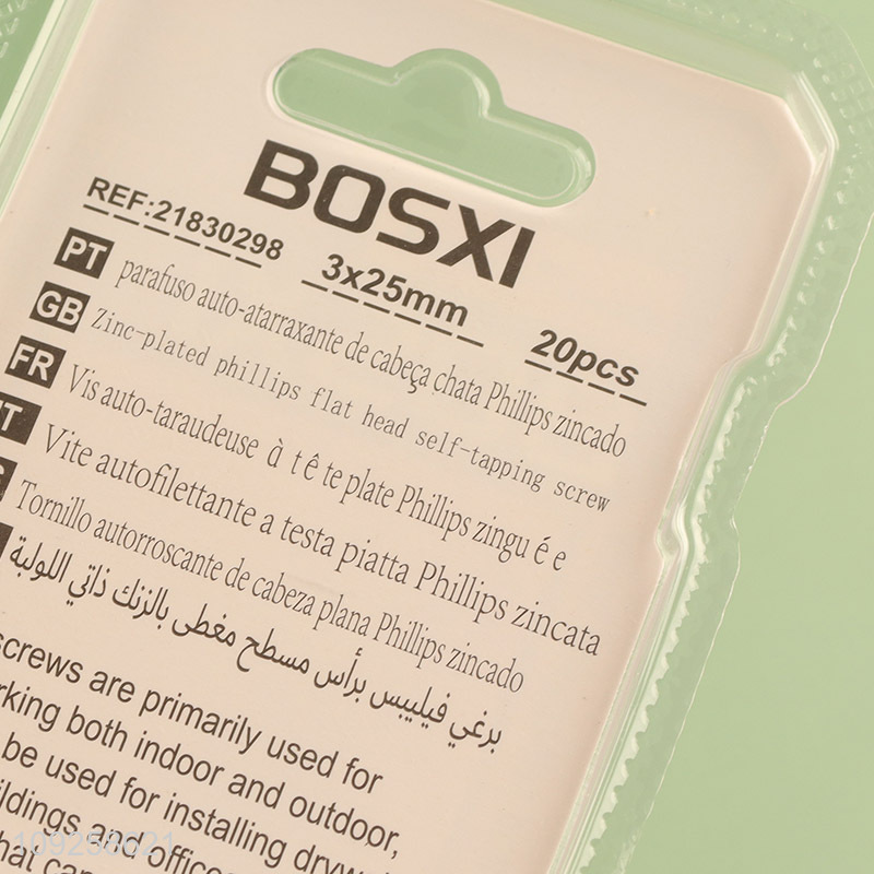 Good Quality 20 Pieces Self Tapping Screw Set Iron Self Tapping Screws Set