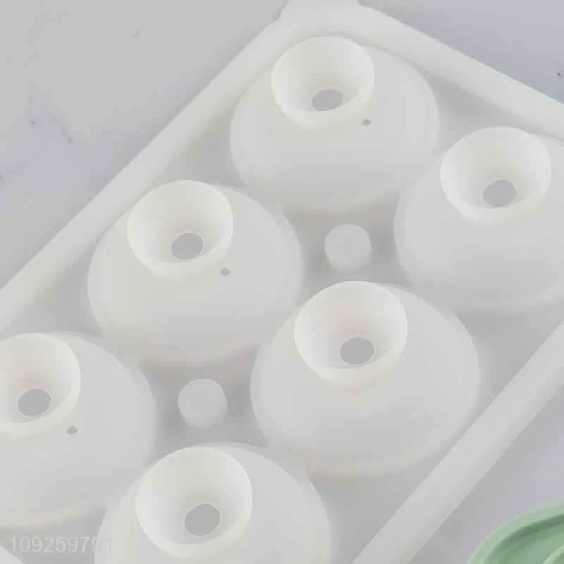 Factory Supply 3D Rose Ice Cube Molds Silicone Ice Ball Maker with Lid