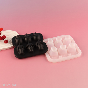 Wholesale 3D Skul Ice Cube Molds Silicone Ice Cube Tray for Corktail