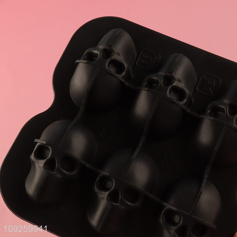Wholesale 3D Skul Ice Cube Molds Silicone Ice Cube Tray for Corktail