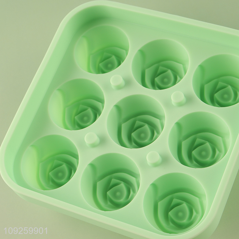 New Product 3D Rose Ice Cube Molds Food Grade Silicone Ice Cube Tray