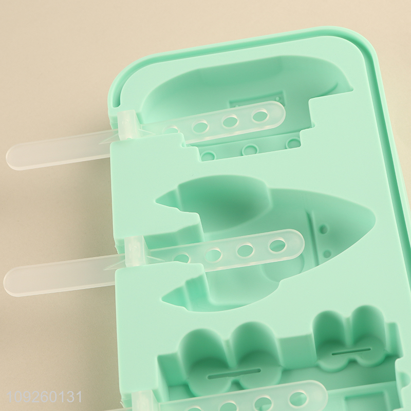 Hot Selling Silicone Popsicle Molds 3-Cavity Popsicle Molds with Sticks