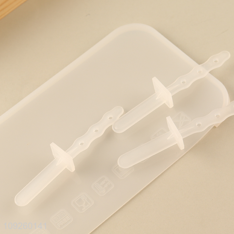 Factory Price Silicone Popsicle Molds 3-Cavity Ice Cream Molds Wholesale