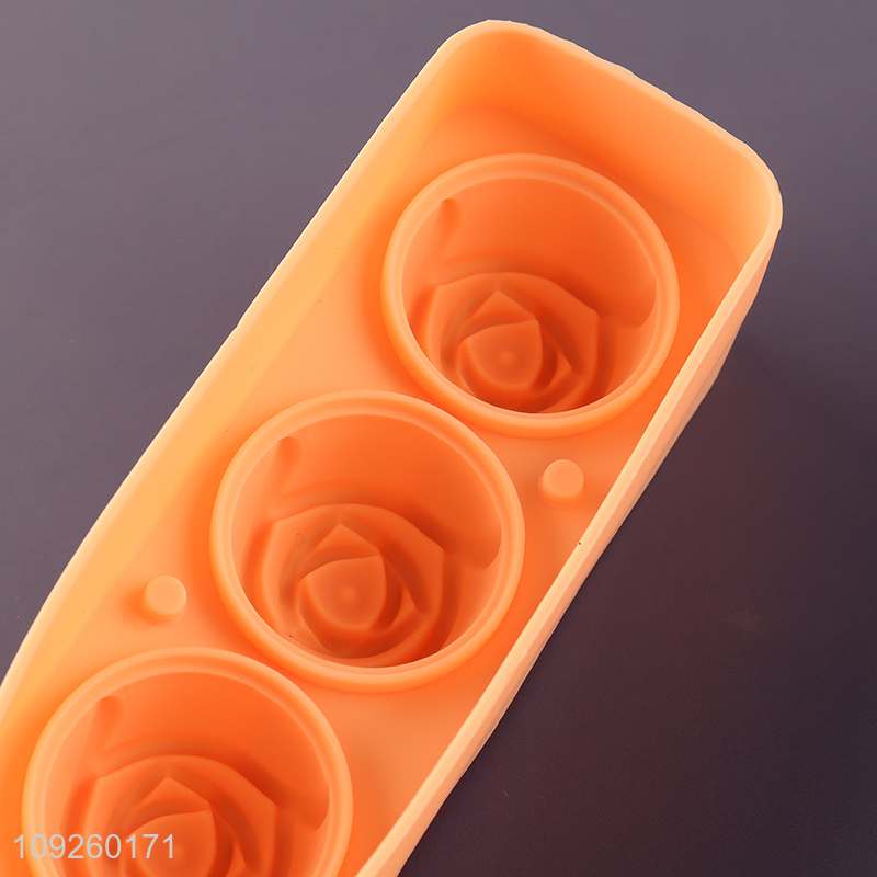 Factory Wholesale 3D Rose Silicone Ice Cube Molds Silicone Ice Cube Tray