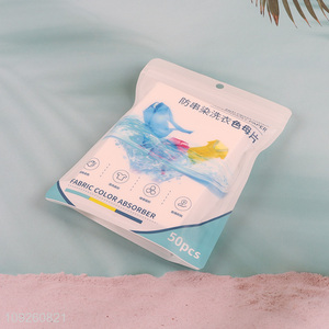 Best sale 50pcs household clothes washing fabric color absorber