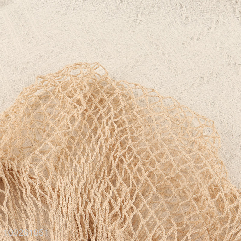 Hot selling hollow portable shopping bag net bag with handle