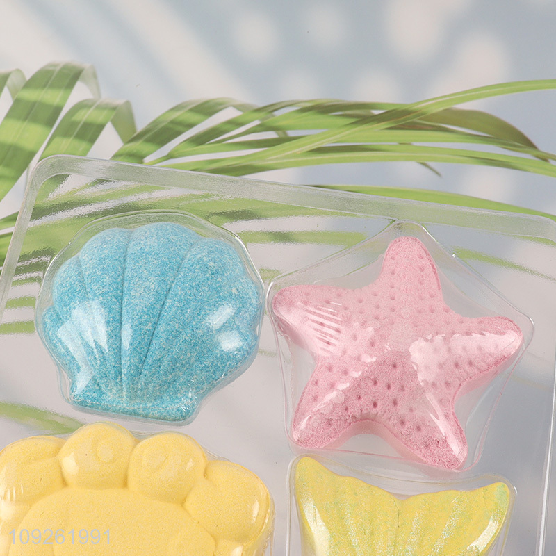 Hot selling 4pcs ocean series bath ball handmade bath bomb gifts box