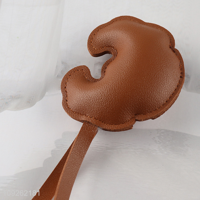 China Imports Croissant Keychain Pendant PU Leather Bag Charm for Handbag Backpack