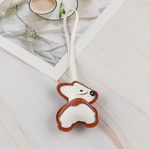Hot Selling Corgi Keychain Pendant PU Leather Bag Charm Key Chain Accessories