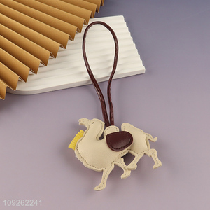 High Quality Camel Keychain Bag Charm PU Leather Keychain Pendant for Women Girls