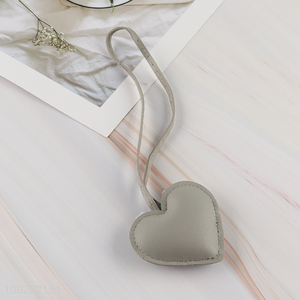 High Quality Heart Keychain Pendant Cute PU Leather Keychain Bag Purse Pendant