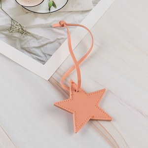 New Product Star Keychain Bag Charm PU Leather Keychain Pendant for Women Girls