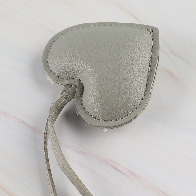 High Quality Heart Keychain Pendant Cute PU Leather Keychain Bag Purse Pendant