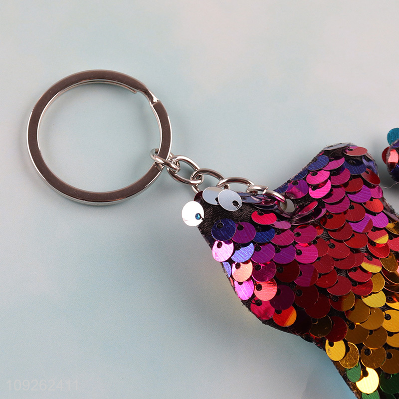 Hot Selling Cute Cat Keychain Sequin Keychain Bag Pendant for Women Girls Handbag