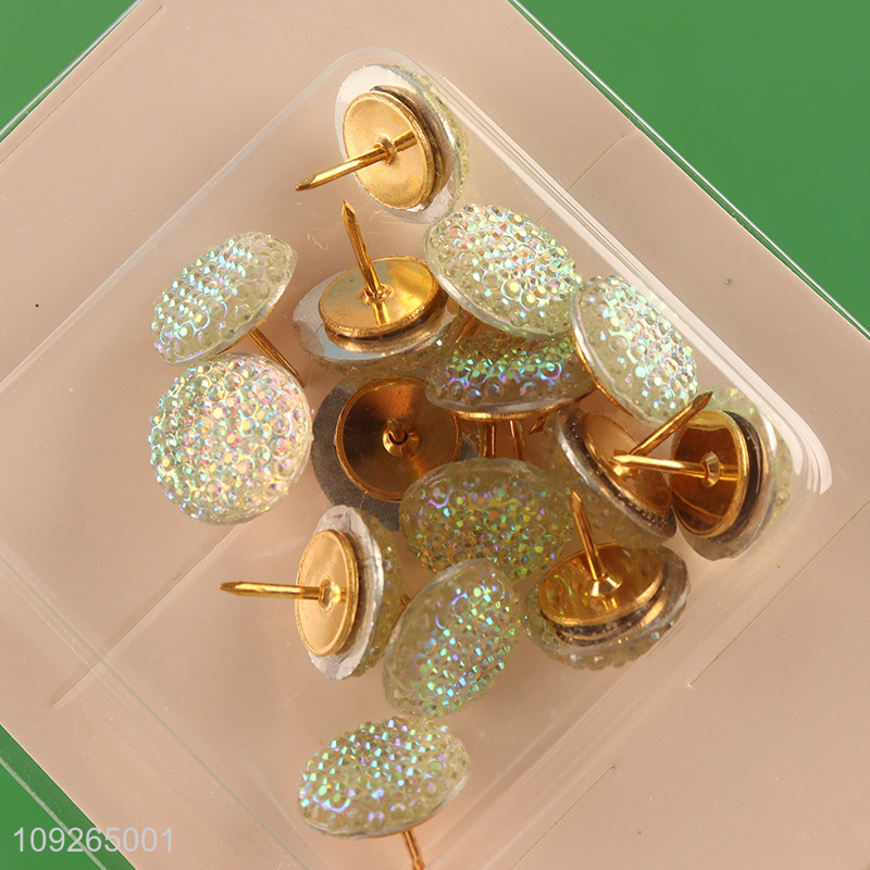 New Product Shiny Diamond Push Pins Glitter Thumbtacks for Maps Bulletin Board