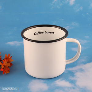 Wholesale 350ML Enamel Coffee Mugs Vintage Enamel Water Cup for Camping Hiking