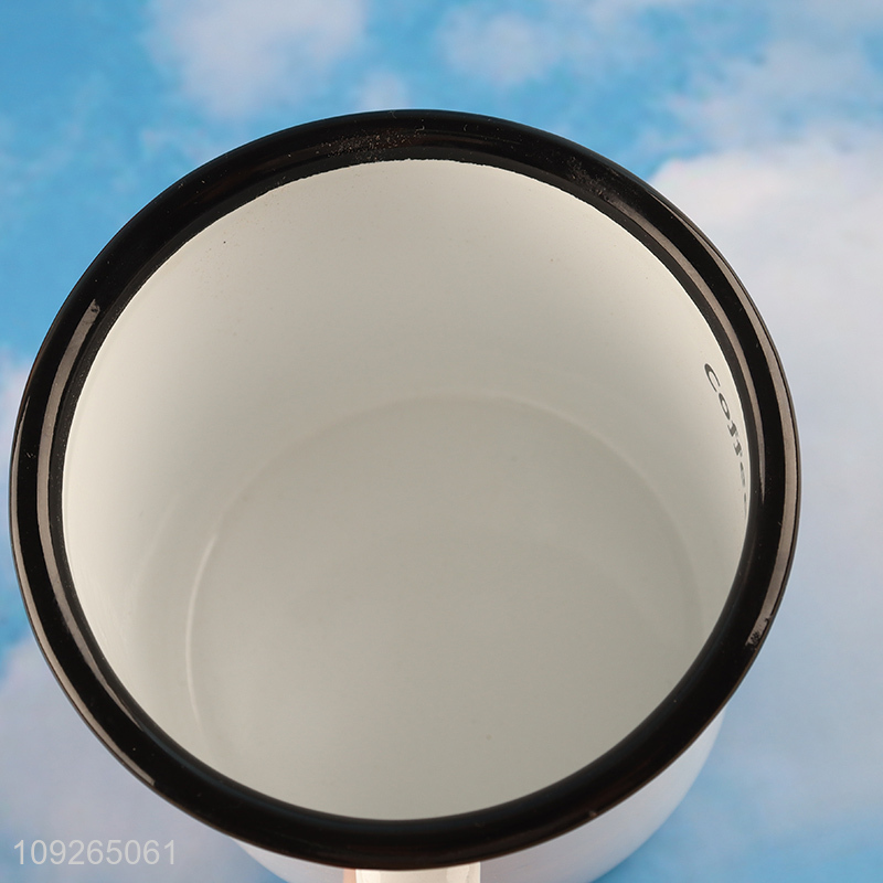 Wholesale 350ML Enamel Coffee Mugs Vintage Enamel Water Cup for Camping Hiking