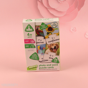 China products children photo and word puzzle card teaching toys