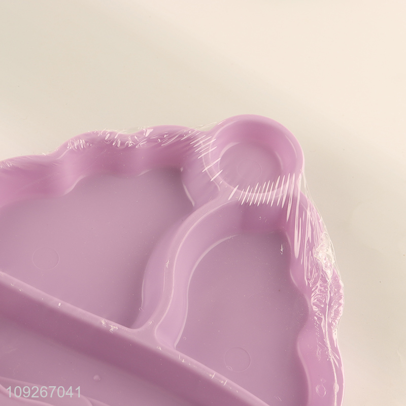 China supplier 3compartment plastic baby dinner plate set with fork and spoon