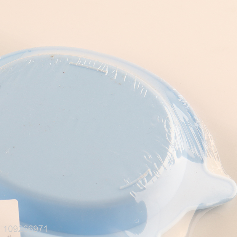 Hot selling duck shape plastic baby dinner plate set with fork and spoon wholesale