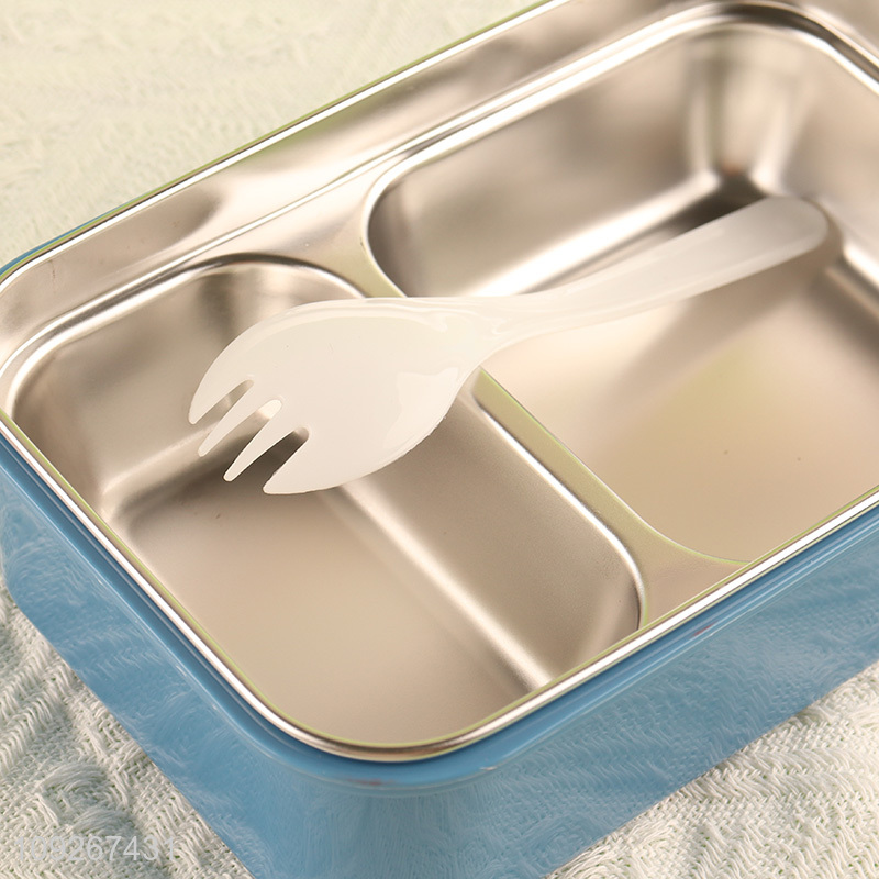 Online wholesale 2compartment stainless steel lunch box set for school kids