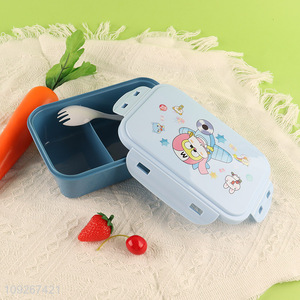 Top sale cartoon portable plastic children school lunch box set