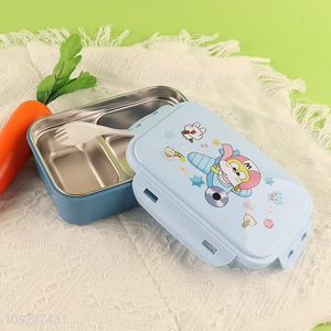Online wholesale 2compartment stainless steel lunch box set for school kids