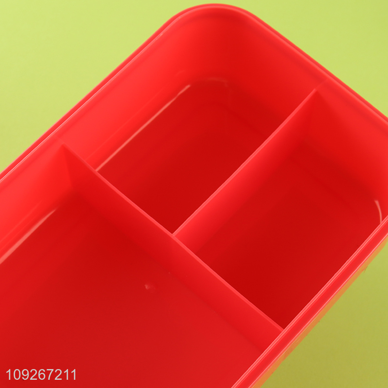 High quality cartoon portable school kids plastic lunch box set