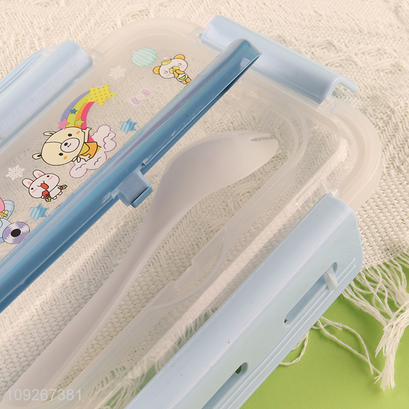 China wholesale school kids stainless steel lunch box set with tableware