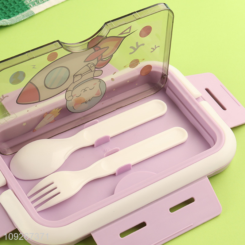 Good quality stainless steel school kids cartoon lunch box set for sale