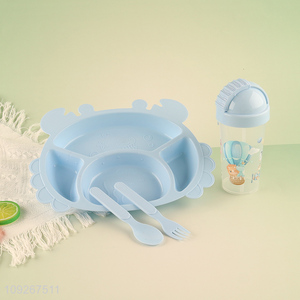 New arrival crab shape plastic dinner plate water cup set with tableware