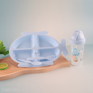 China factory plane shape plastic dinner plate water cup straw cup for sale