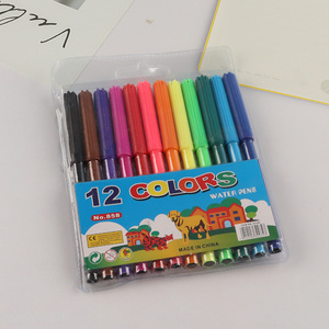 China factory 12colors school kids painting supplies watercolor pen set