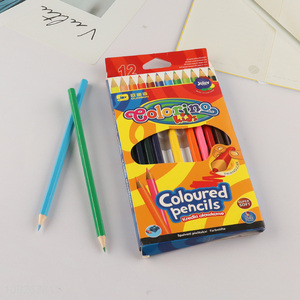 China products 12pcs super soft school kids stationery colored pencil set