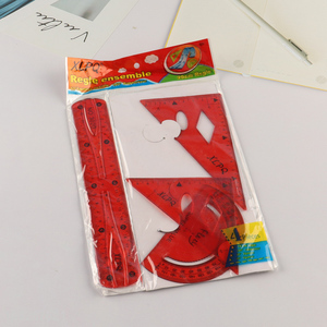 Top selling school kids stationery plastic ruler set wholesale