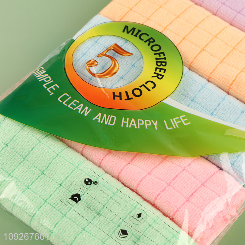 Popular products 5pcs multicolor microfiber cleaning clothes cleaning towel set