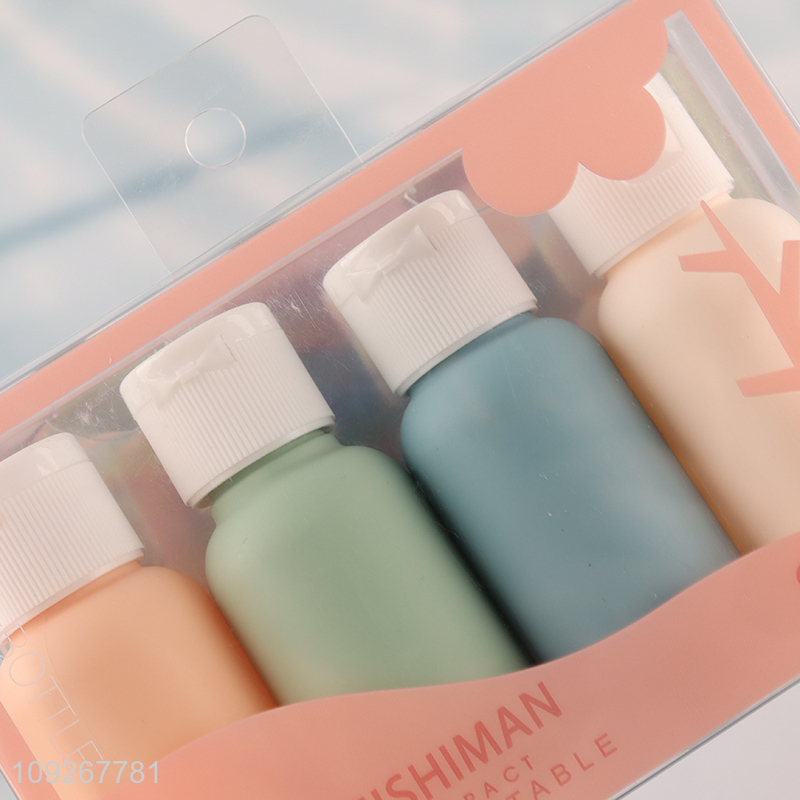 Top quality portable travel 4pcs travel kit plastic storage bottle set