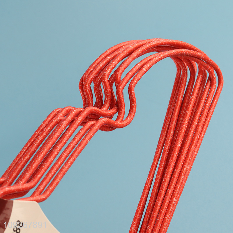 Popular products red 10pcs plastic-coated hanger clothes hanger for household