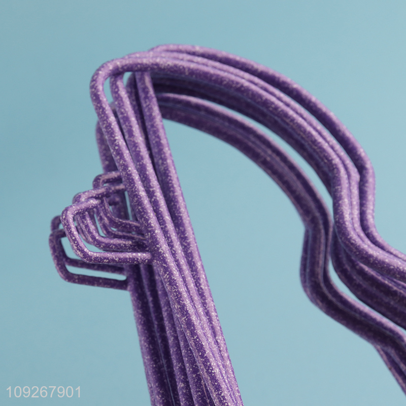 Hot selling 10pcs purple anti-slip clothes hanger coat hanger wholesale