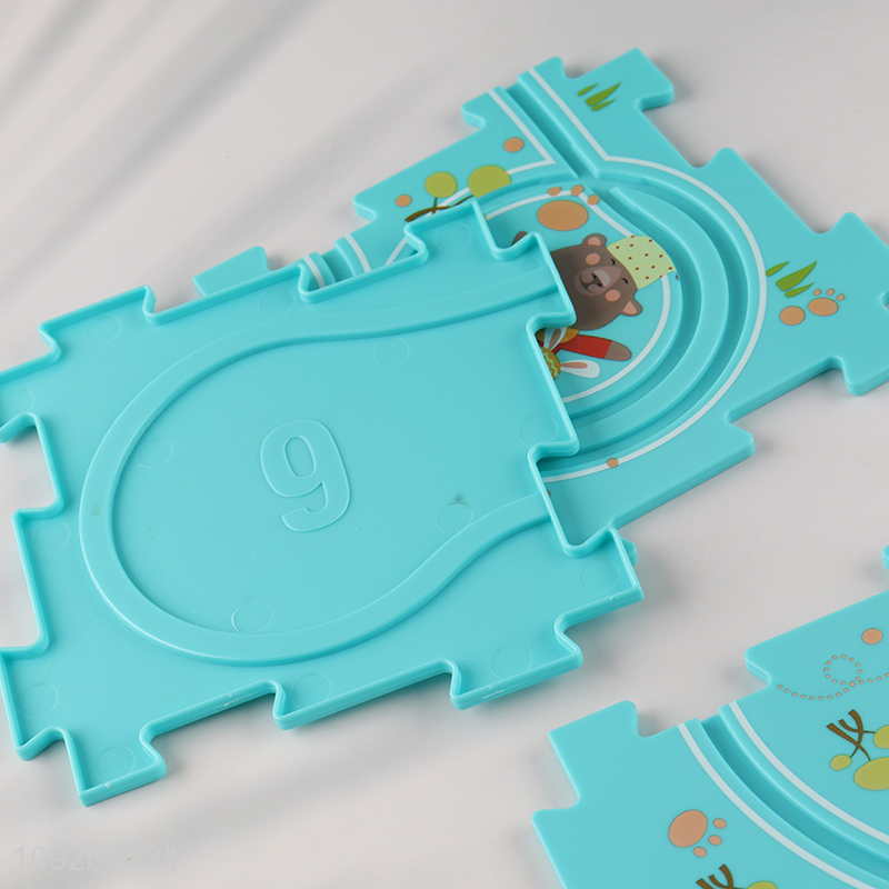 China factory creative children cartoon puzzle game rail car toys for slae