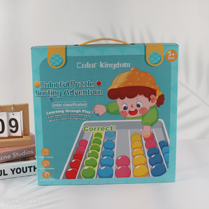China wholesale kids educational toys colorful puzzle sorting adventure games