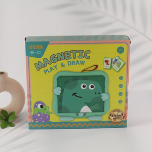 Online wholesale dinosaur 2in1 magnetic puzzle game learning board for children