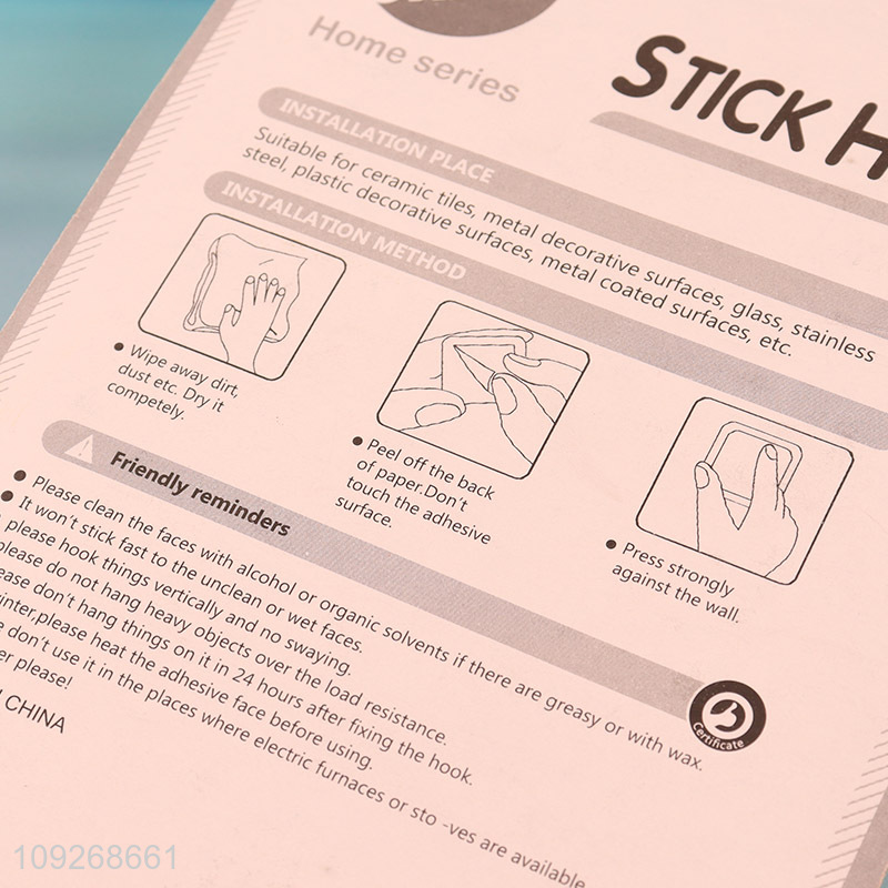 Popular products 6pcs white plastic sticky hook wall hook for household